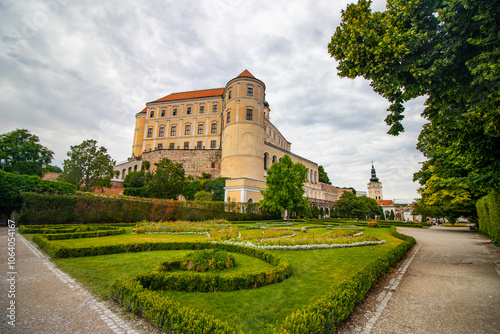 view of Mikulov Castle, Mikulov is located on the southern side of Moravia photo