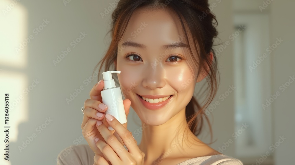 Young Woman with Cruelty-Free Skincare Product Young Woman with Cruelty-Free Skincare Product