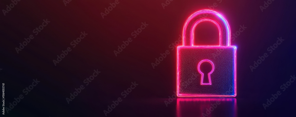Digital lock with vibrant light trails, symbolizing security and protection Digital lock with vibrant light trails, symbolizing security and protection