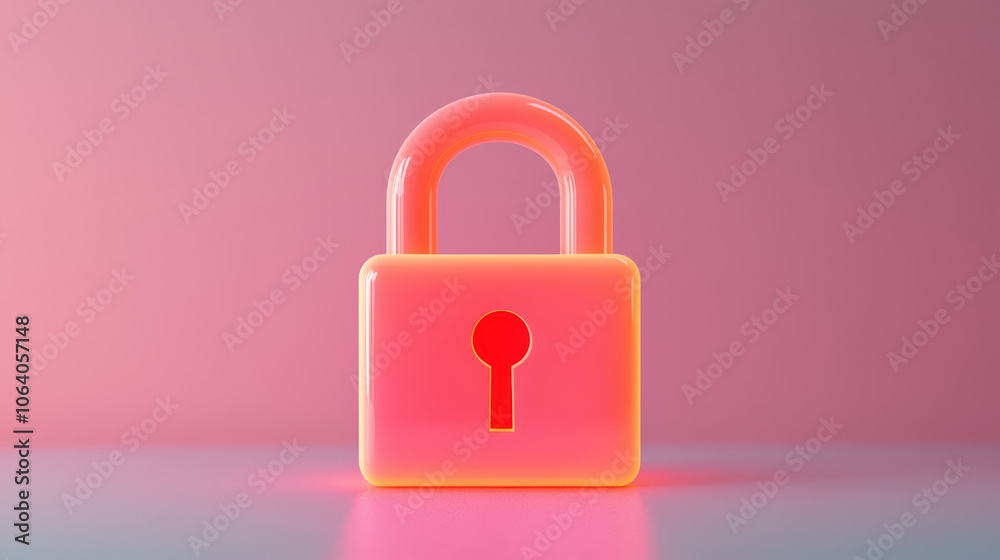 glowing pink padlock symbolizing security and protection glowing pink padlock symbolizing security and protection
