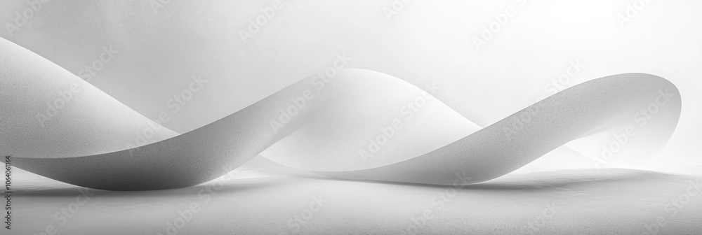 Abstract minimalist wave - elegant white ribbon on smooth surface for modern design Abstract minimalist wave - elegant white ribbon on smooth surface for modern design