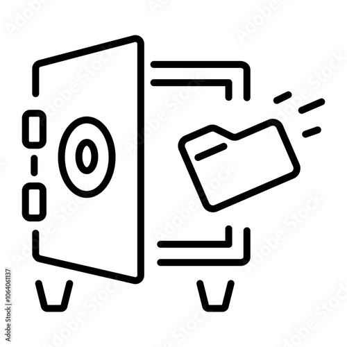 Data vault icon in linear style