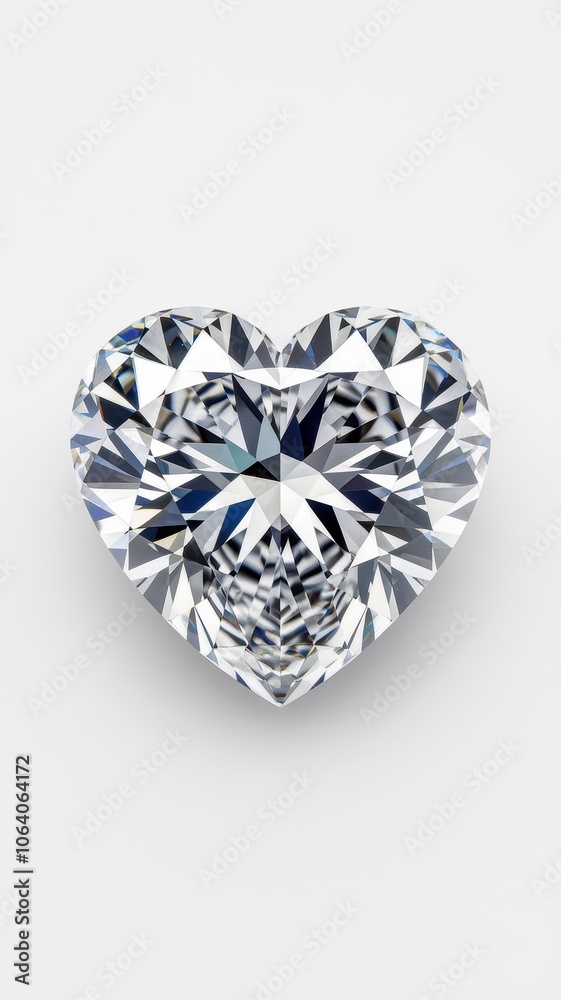 Fototapeta premium Heart-Shaped Diamond on Gradient Background