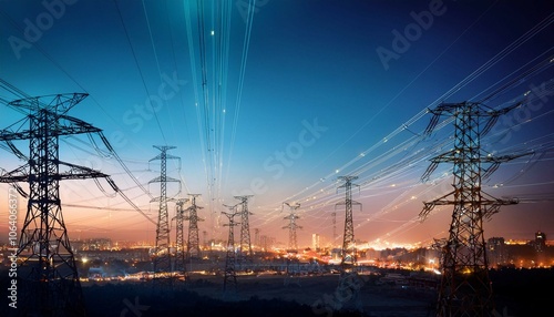 power line at sunset