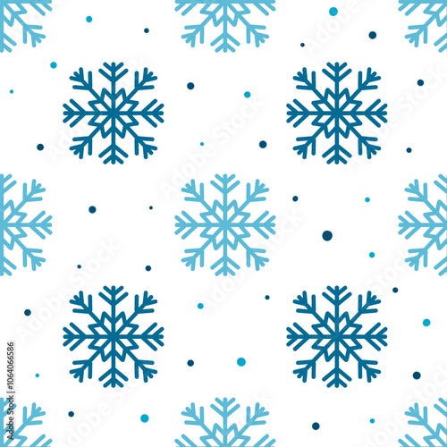 seamless pattern with snowflakes, Snowflake seamless pattern, Color snowflakes, set of snowflakes, Blue and dark blue snowflakes, Christmas winter seamless pattern 
