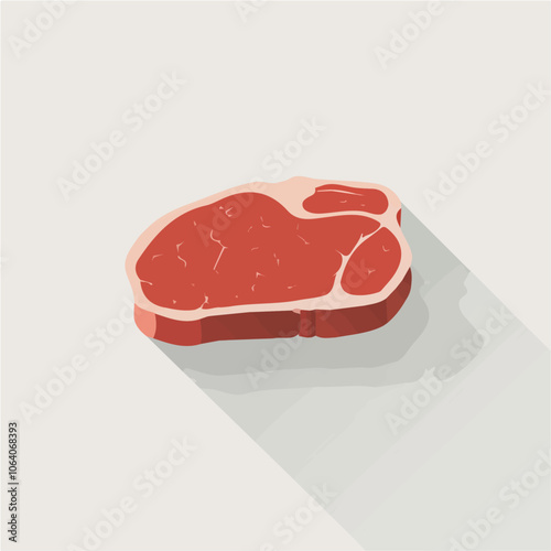 2D flat vector illustration beef steak icon isolated on a white background.