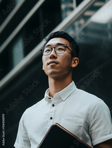 YoungMale Asian Teacher Man teaching children in the Classroom School photo