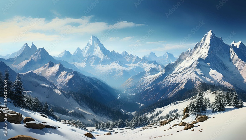 Fototapeta premium snow covered mountains