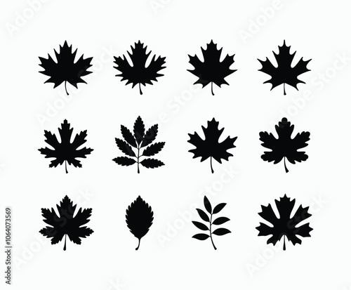 Wallpaper Mural A Collection of Leaf Silhouette EPS Vector Template Illustration Torontodigital.ca