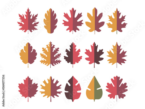 Elegant Tree Leaf Graphics Silhouette EPS Vector Template Illustration