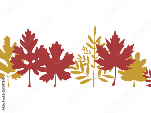 Modern Leaf Collection Silhouette Vector Template Illustration