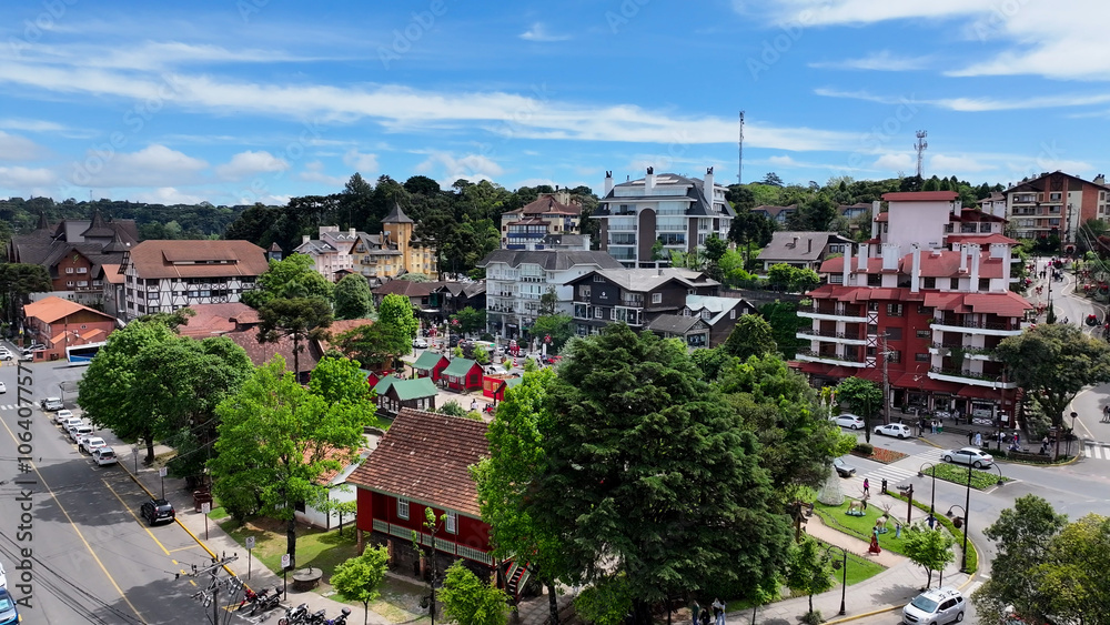 Gramado Brazil. Landmark Square At Gramado In Rio Grande Do Sul Brazil. Stunning Cityscape. Residential Houses. Green Valley Mountains. Landmark Square At Gramado In Rio Grande Do Sul Brazil. Gramado Brazil. Landmark Square At Gramado In Rio Grande Do Sul Brazil. Stunning Cityscape. Residential Houses. Green Valley Mountains. Landmark Square At Gramado In Rio Grande Do Sul Brazil.