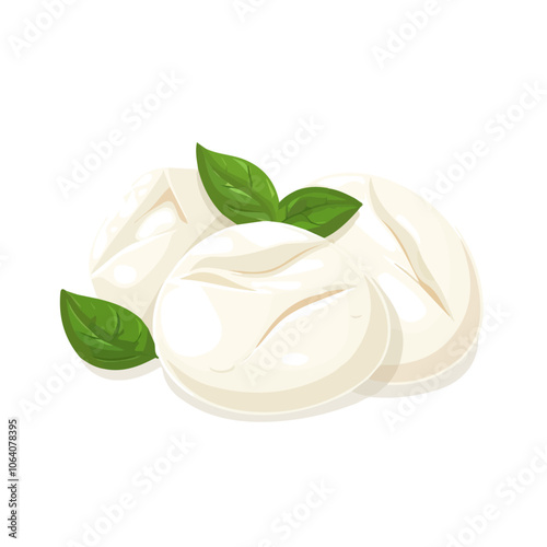 2D flat vector illustration buffalo mozzarella icon isolated on a white background.