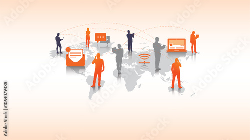 World Map and Network communications Vectors