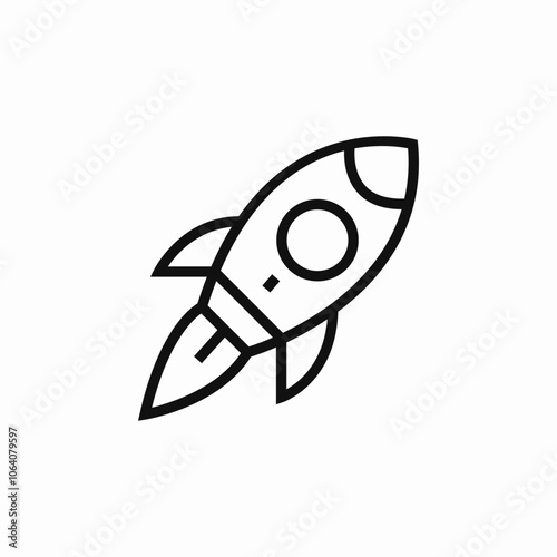 spaceship project launch icon sign vector