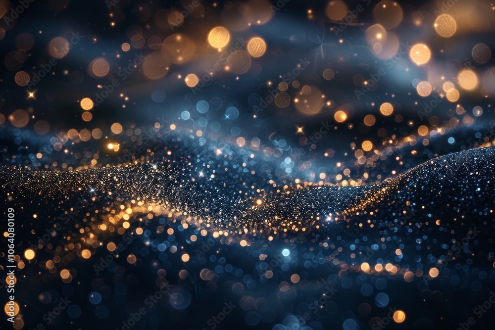 Obraz premium An Abstract and Artistic Representation of Cosmic Lights and Glittering Stars Set Against the Dark Vastness of Space