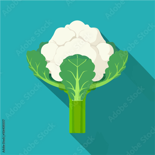 2D flat vector illustration cauliflower icon isolated on a white background.