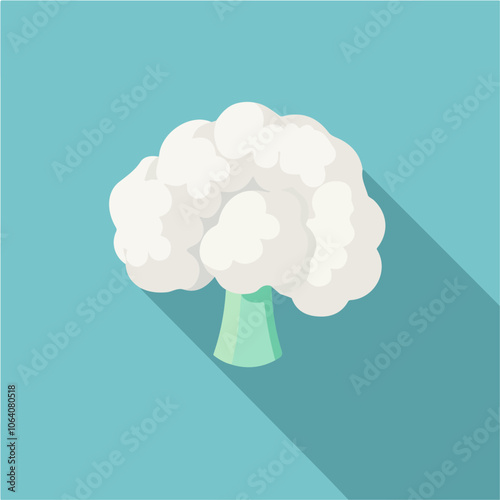 2D flat vector illustration cauliflower icon isolated on a white background.