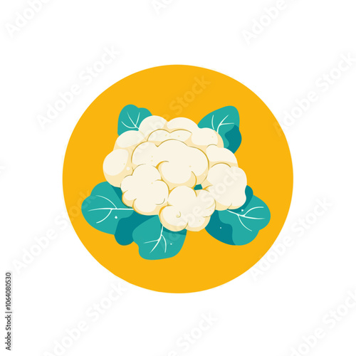 2D flat vector illustration cauliflower icon isolated on a white background.