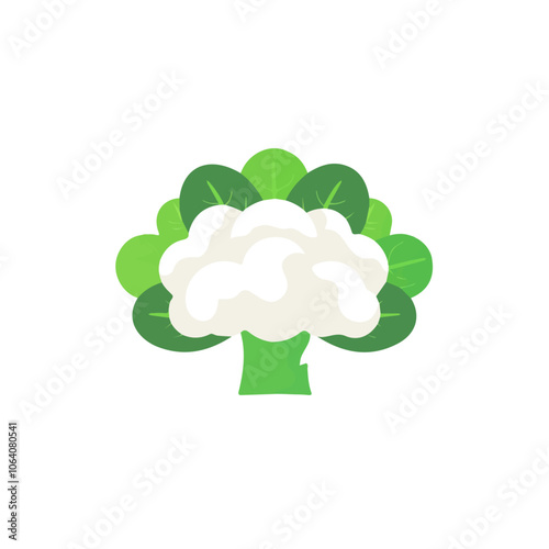 2D flat vector illustration cauliflower icon isolated on a white background.