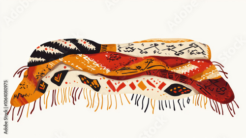 Bohemian Black Friday illustration with cozy blanket discounts photo