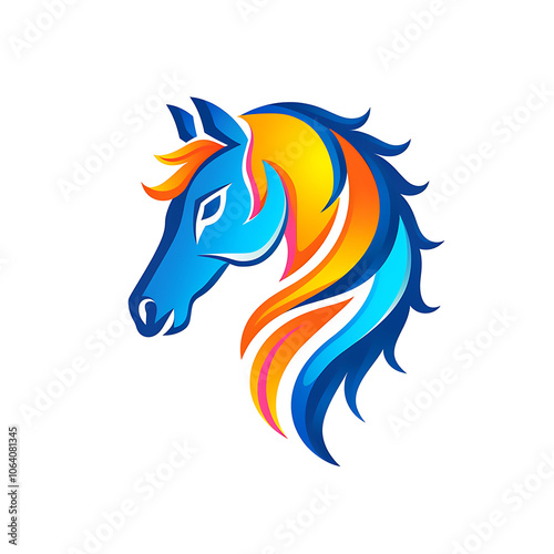 Stylized Horse Logo Illustration photo