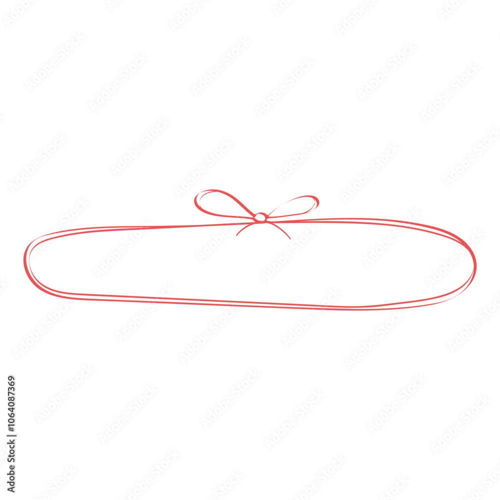 Rounded hand drawn ribbon and bow text frame Rounded hand drawn ribbon and bow text frame