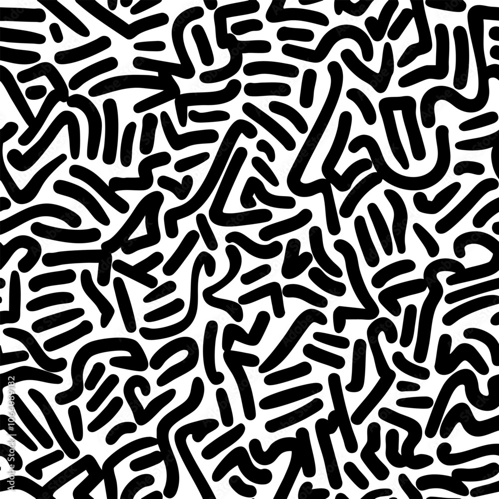 bold abstract seamless pattern with black graffiti-inspired lines bold abstract seamless pattern with black graffiti-inspired lines