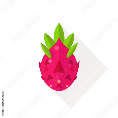 2D flat vector illustration dragon fruit icon isolated on a white background.