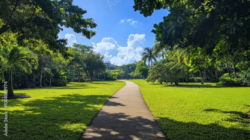 cenic path through a lush park setting within Coral Gables country club.