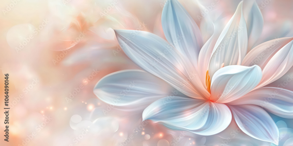 Dreamy pastel lotus flower with soft light and bokeh effect in tranquil harmony Dreamy pastel lotus flower with soft light and bokeh effect in tranquil harmony