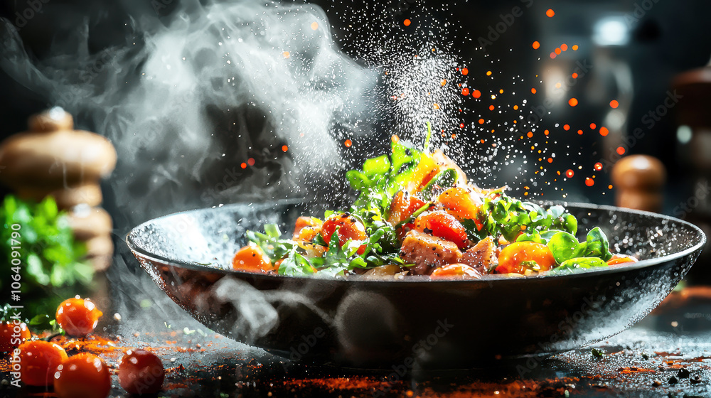 Vibrant Salad with Fresh Ingredients and Spices Vibrant Salad with Fresh Ingredients and Spices
