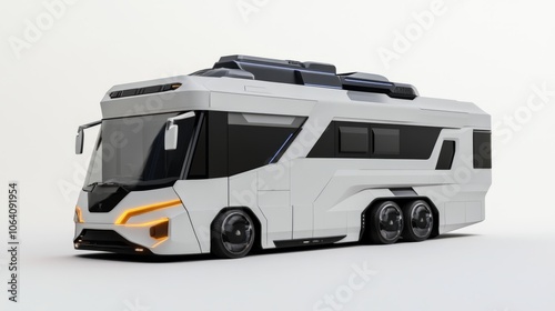 A futuristic RV model, highlighting innovation and design for modern mobility, set on a transparent background