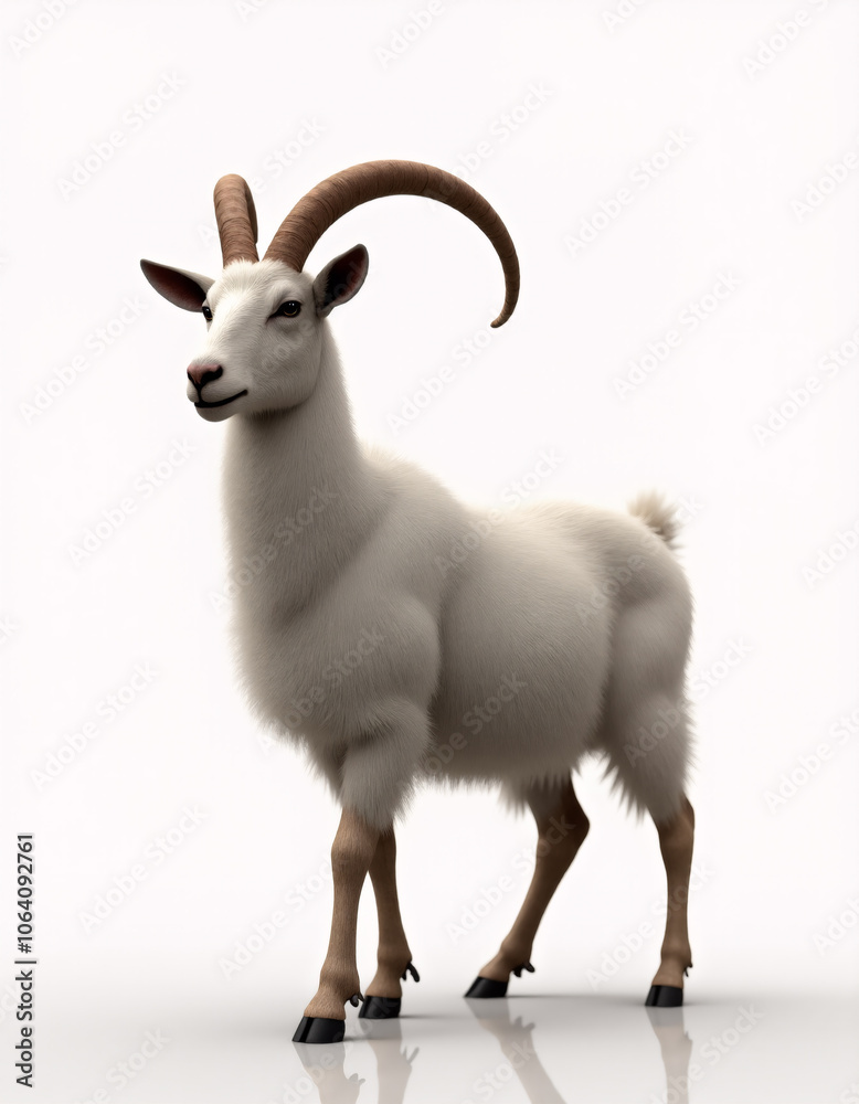 animal portrait on white background. Generative ai. animal portrait on white background. Generative ai.