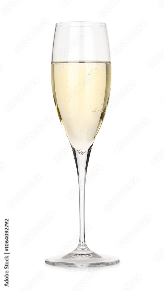 Champagne in glass isolated on white. Sparkling wine Champagne in glass isolated on white. Sparkling wine