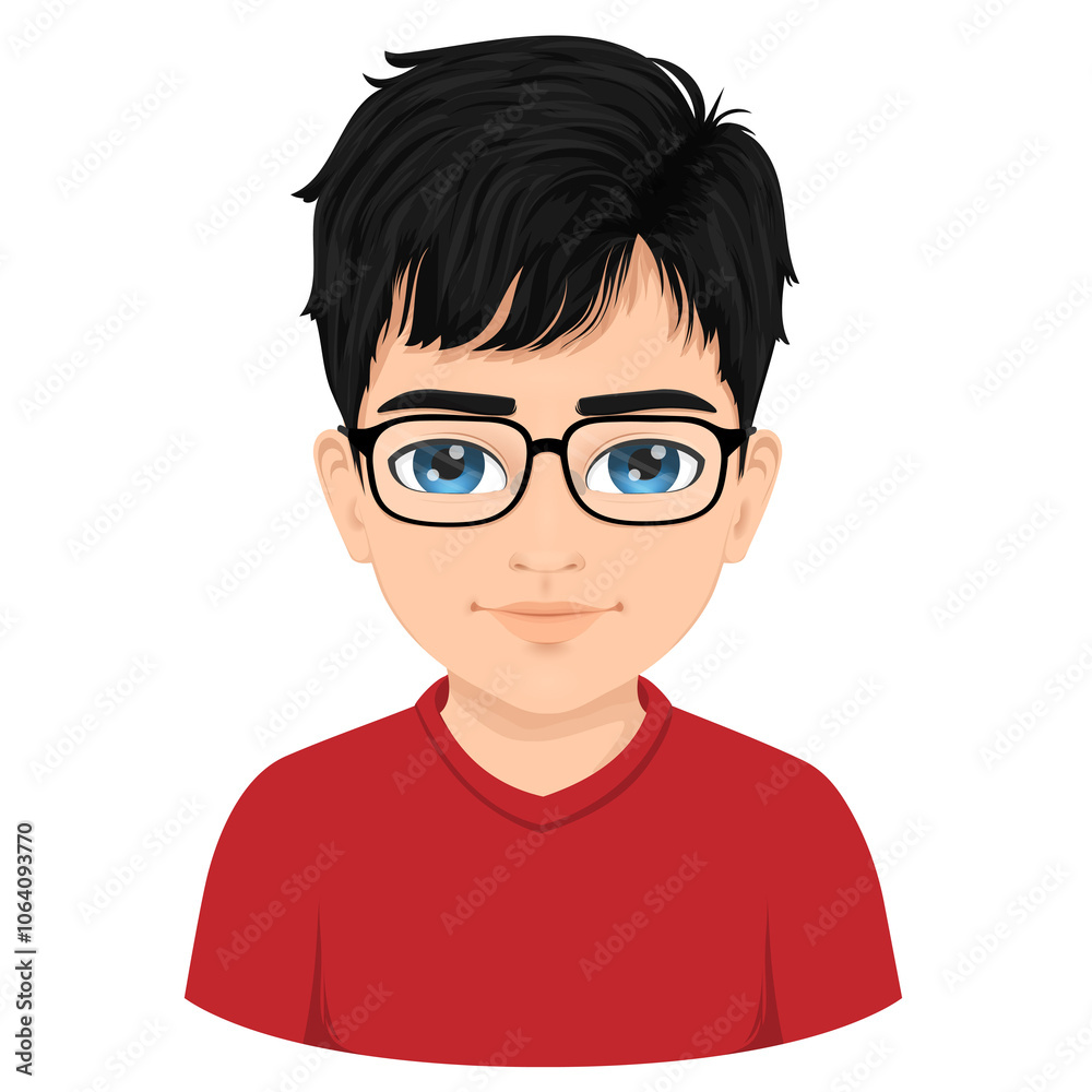 Portrait of black haired boy with blue eyes Portrait of black haired boy with blue eyes