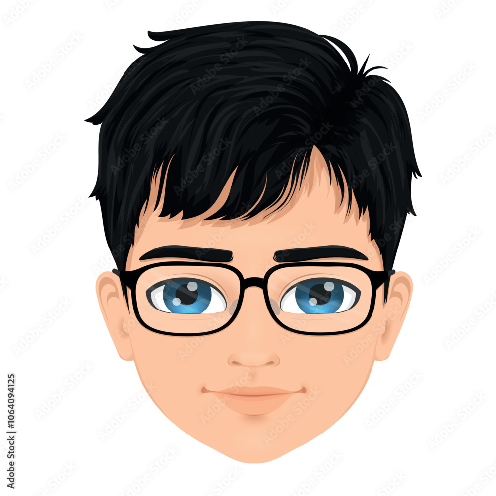 Portrait of black haired boy with blue eyes Portrait of black haired boy with blue eyes