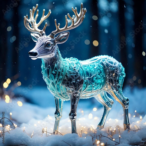 robotic deer in the snow