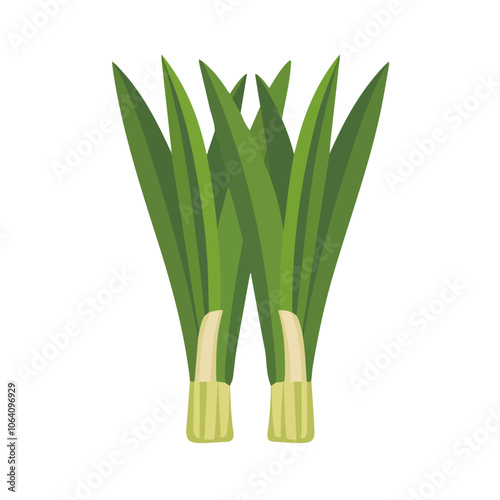 2D flat vector illustration leeks icon isolated on a white background.