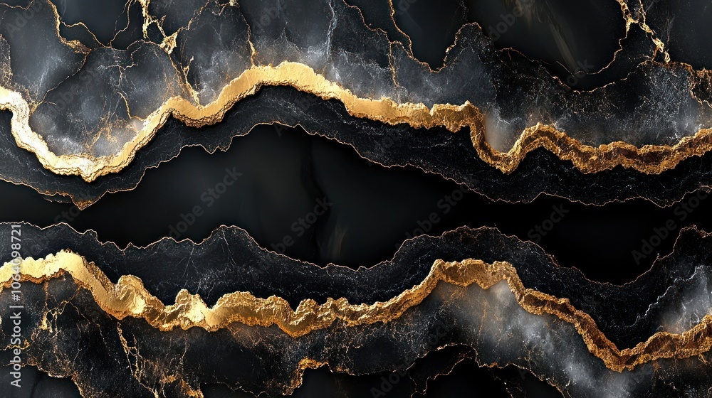 Abstract black and gold marble texture with swirling veins and a luxurious look. Abstract black and gold marble texture with swirling veins and a luxurious look.