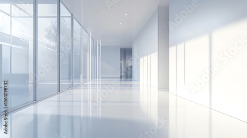 Modern glass corridor with natural light flow