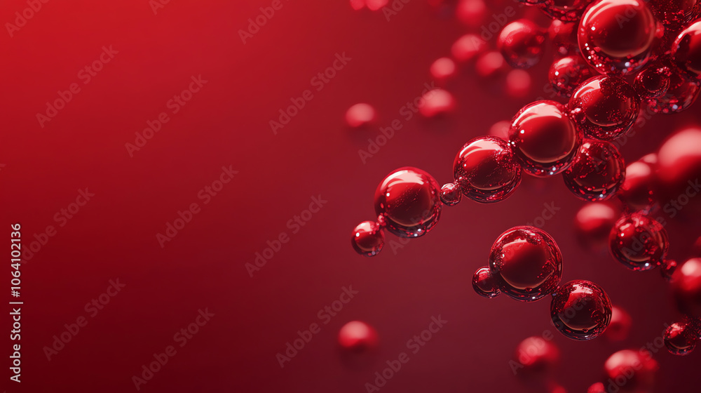 Red spheres on dark background Red spheres on dark background
