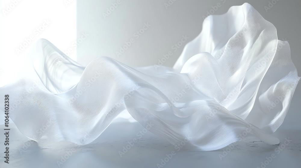 White crumpled fabric abstract texture background White crumpled fabric abstract texture background