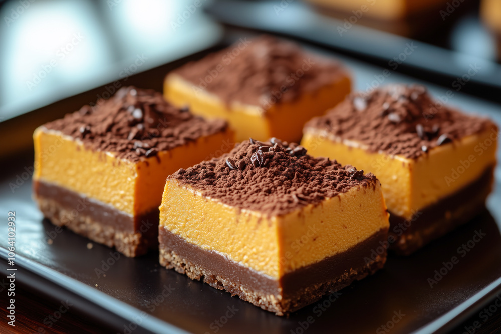 Chocolate-covered layered pumpkin bars