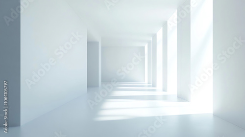 Wallpaper Mural White columns gallery with soft lighting Torontodigital.ca