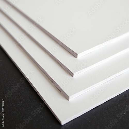 Stacked white foam boards - ideal for craft projects, presentations, signage, and architectural models. Perfect for DIY blogs, art supply websites, and office supply catalogs.