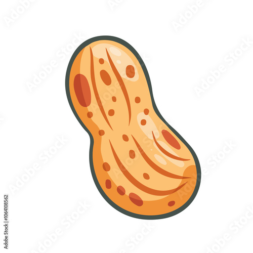 2D flat vector illustration peanut icon isolated on a white background.