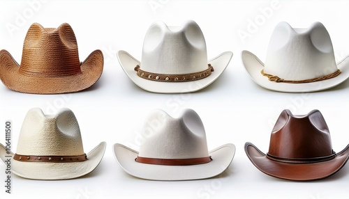 Wallpaper Mural Cowboy Hat Set Isolated on White Background Torontodigital.ca