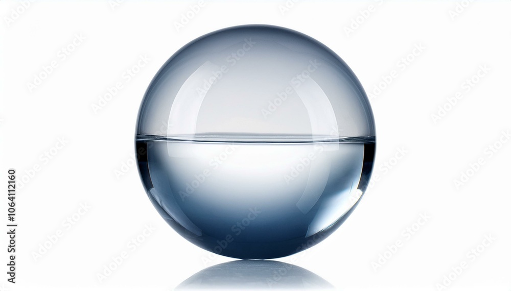 Crystal ball front view isolate on White background Crystal ball front view isolate on White background