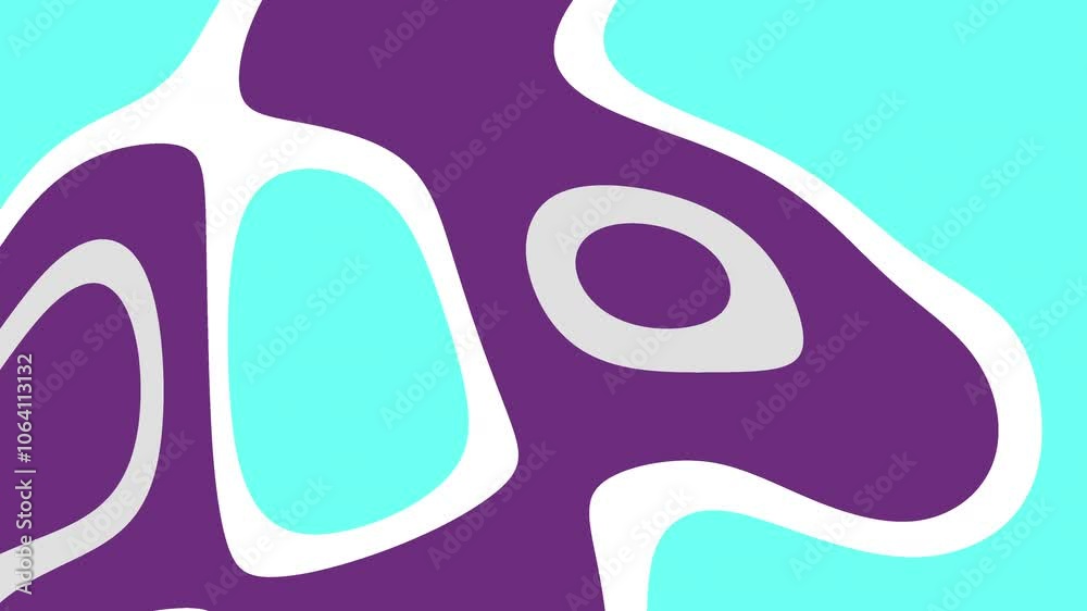 Dynamic animation of fluid turquoise and purple shapes with white accents, creating an abstract and modern art design in motion.
Dynamic animation of fluid turquoise and purple shapes with white accents, creating an abstract and modern art design in motion.